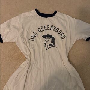UNC Greensboro white and navy ringer tee